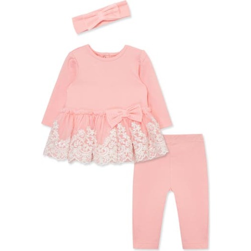 Embroidered Tulle Tunic, Leggings & Headband Set