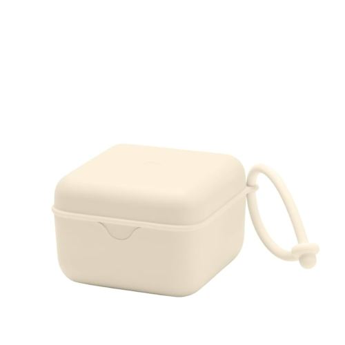 BIBS Pacifier Box with Loop for Storing & Carrying Soothers | 100% BPA Free Material | Designed & Made in Denmark | Ivory