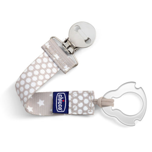 Universal Two-in-One Fashion Pacifier Clip - Grey