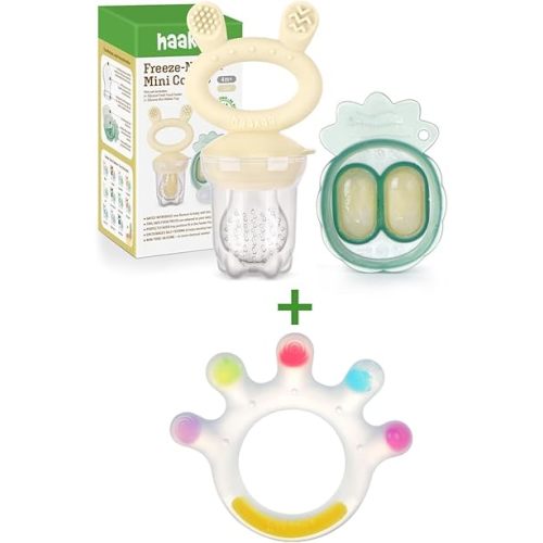 Haakaa Baby Fruit Food Feeder & Large-Palm Baby Teether Combo