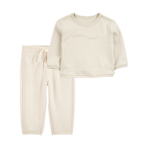 Baby 2-Piece French Terry Pullover & Pant Set - Cream | Carter's