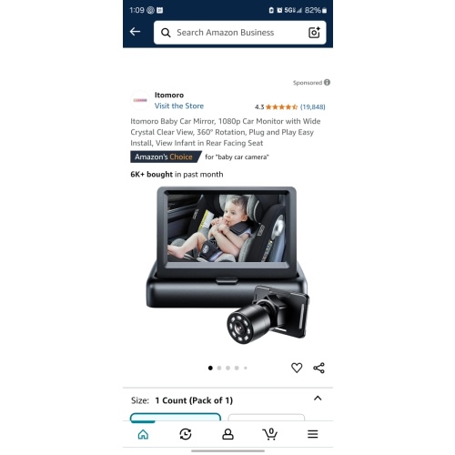 Amazon.com: Itomoro Baby Car Mirror, View Infant in Rear Facing Seat with Wide Crystal Clear View,360° Rotation Plug and Play Easy Install baby car monitor 1080p : Baby