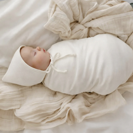 (1 pink, 1 white)  Organic cotton Pixie Bonnet Hat