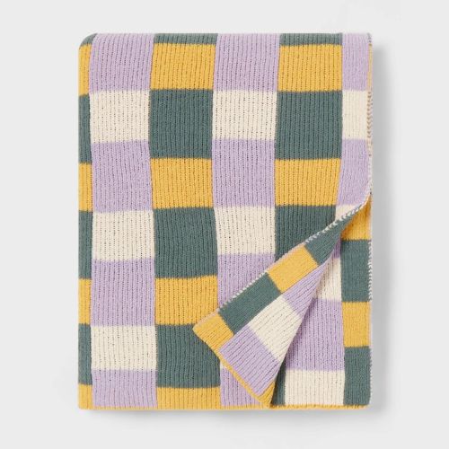 Plaid Kids' Throw Blanket Purple/green - Pillowfort™