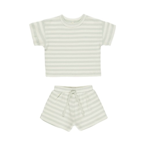 Waffle Knit Organic Cotton T-Shirt & Shorts Set, 3-6M