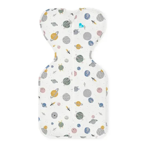 Love to Dream Swaddle, Baby Sleep Sack, Swaddle Up Self-Soothing Swaddles for Newborns, Get Longer Sleeps, Snug Fit Helps Calm Startle Reflex, Lite 0.2 Tog Sleep Sack, 13-19 lbs, Space Print White