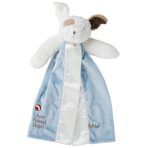 Bunnies By The Bay "Skipit Puppy" Buddy Blanket - 16" Stuffed Dog and Baby Security Blanket - Super Soft Velour with Satin Lining - Gray