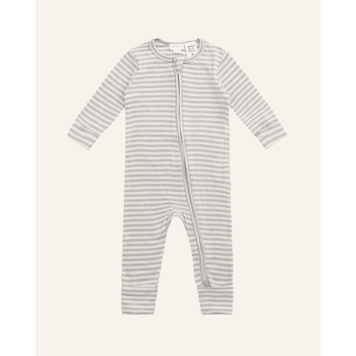 FRANKIE ONEPIECE - 0-3m / narrow stripe gazelle/oat