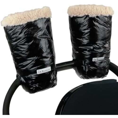 7AM Enfant Stroller Warmmuffs - Polar Hand Warmers with Anti- Freeze, Cold Weather, Water Repellent & Warm Hand Gloves for Pushchair, Pram, Stroller & Car Seat Bar