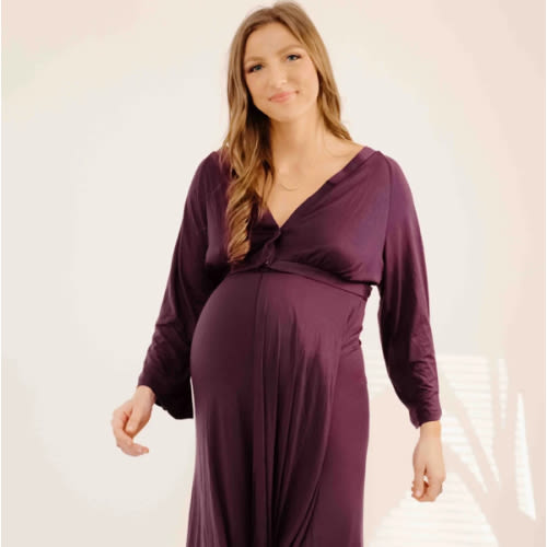 Amelia Labor & Postpartum Gown in Plum – Lila