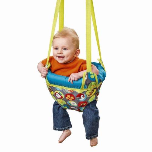 Evenflo Bumbly Baby Bouncer, Johnny Jump Up Doorway Jumper Activity Play Center for Ages 4 Months to Walking