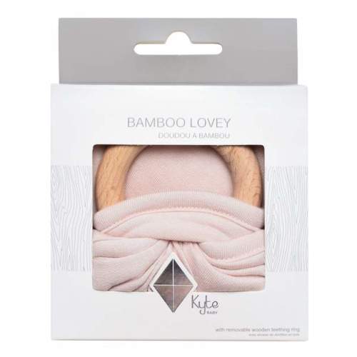 Lovey in Blush with Removable Wooden Teething Ring– Kyte BABY