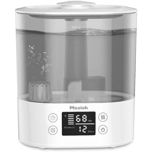 Humidifiers for Bedroom and Home & Baby - 4L Cool Mist Air Humidifiers for Plants, 26db Quiet Top Fill Air Humidifier Lasts Up to 40 Hours, Auto Shut-Off, Super Easy to Fill and Clean