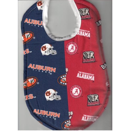 College House Divided Baby Bibs made with NCAA fabric - Handmade