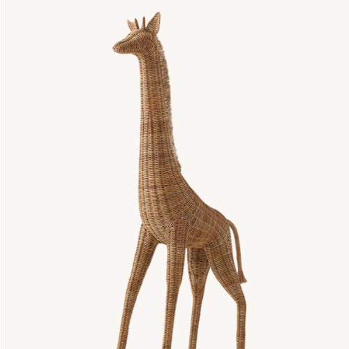 HANDWOVEN RATTAN ANIMAL SCULPTURE - GIRAFFE