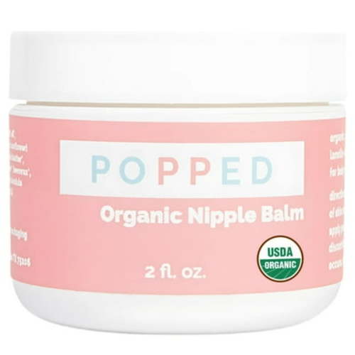 Popped Lanolin-Free Organic Nipple Balm for Breastfeeding, 2 fl oz