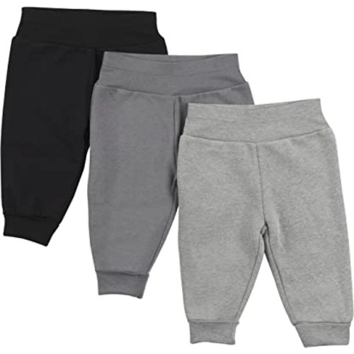 Hanes Girls Fleece Pull-on Pants 3-pack, Flexy Super Soft 4-Way Sweatpants, Stretch Joggers for Babies & Toddlers