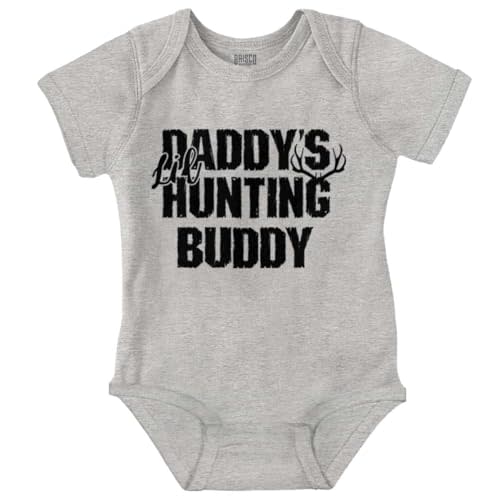Brisco Brands Fathers Day Daddy's Lil Hunting Buddy Baby Romper Boys or Girls