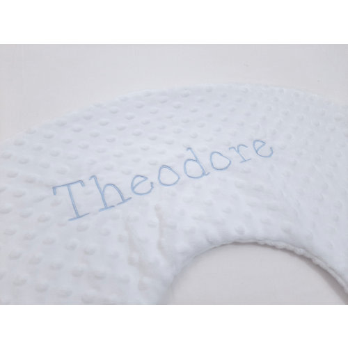 Personalized Embroidered Nursing Pillow Cover Theodore Font