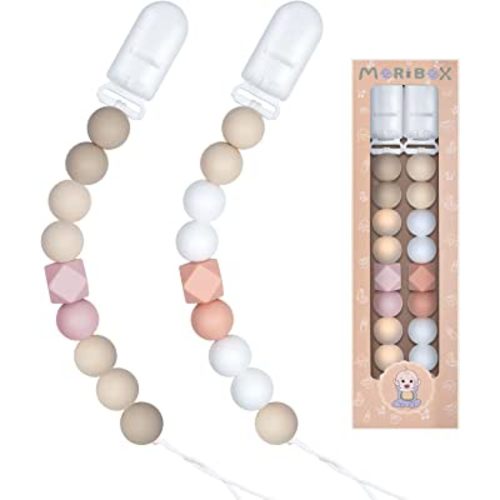 Pacifier Clips Baby Girls Christmas Gift 2 Pack
