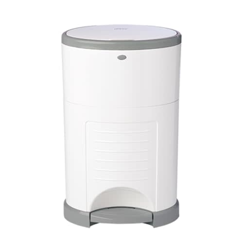 Diaper Dekor Plus Hands-Free Diaper Pail | Largest & Easiest to Use | Just Step–Drop–Done | Doesn’t Absorb Odors | Quick Bag Change | Great for Cloth Diapers | 70% Recycled Materials | EKO White