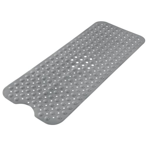 Lux Decor Anti Slip Bath Tub Mat with Drain Holes & Suction Cups - White