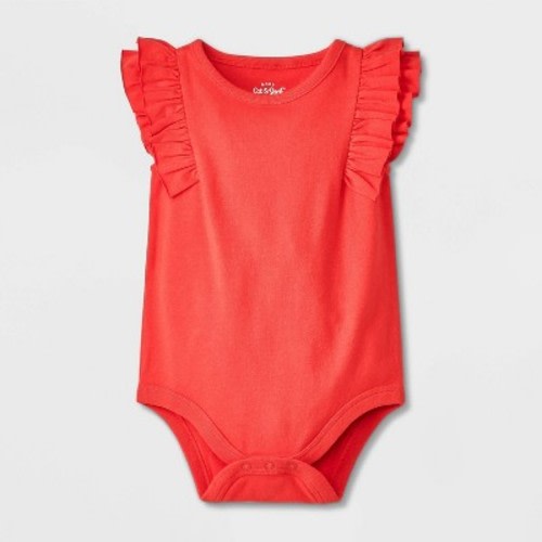 Baby Girls' Ruffle Bodysuit - Cat & Jack™ Red 0-3M