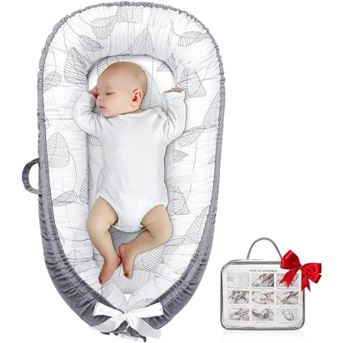 Baby Lounger Cover, protable Baby Lounger, Baby Snuggle Lounger me, Baby Gift, Adjustable Baby Lounger, line Leaves Baby Lounger
