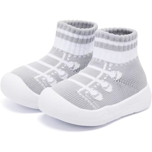 Eashi Baby Boy Girl Non-Skid Indoor Infant Walking Shoes Breathable Warm Elastic Sock Shoes with Memory Sole Protect Toes Outdoor Sneakers - 0-9 Months Infant - Fxd-hui