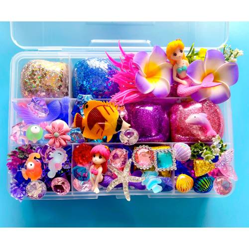 Mermaid Play Dough Kit, Play Dough kit, playdoh kit, Birthday gift for girls,Sensory Kit,Kids gift, girls gift, Sensory Kit, Little Mermaid