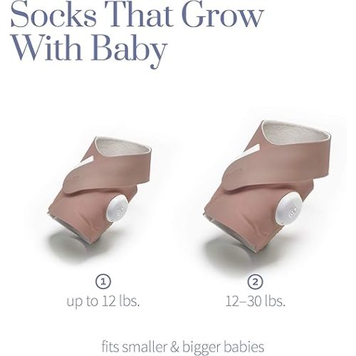 Owlet Accessory Fabric Sock for Dream Sock Baby Monitor, Fits Babies 0 to 18 Months, Dusty Rose (Sensor and Base Station Not Included)