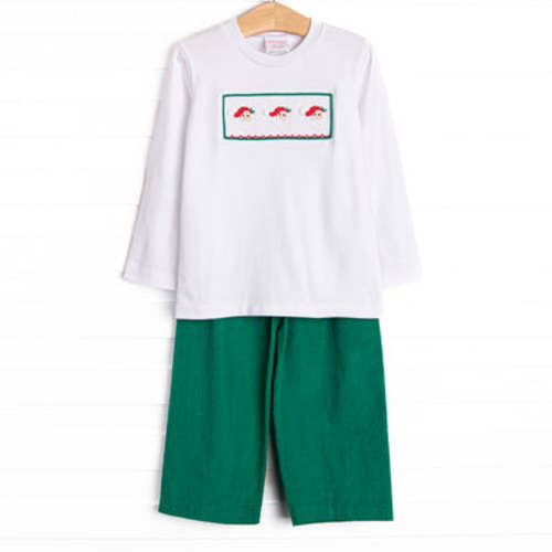 St. Nicholas Smocked Pant Set, Green – Stitchy Fish