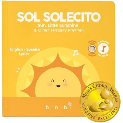 Binibi Spanish Musical Book for Toddlers Sol Solecito & Other Nursery Rhymes | Spanish Learning for Kids | Bilingual Children's Book | Sound Book | Libro en español para bebés