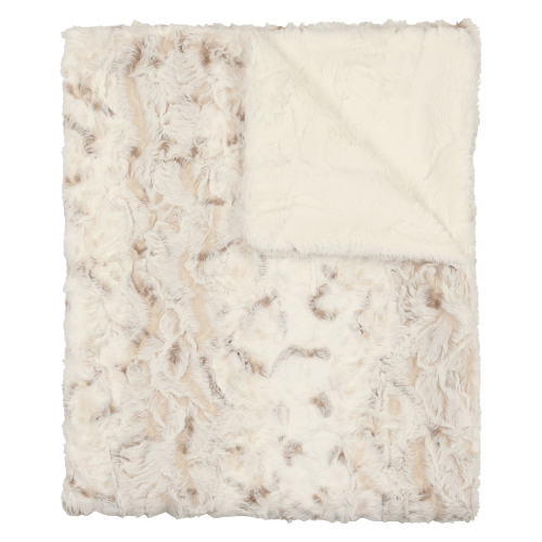 Lux Fur Blankets - Speckled Beige and Natural