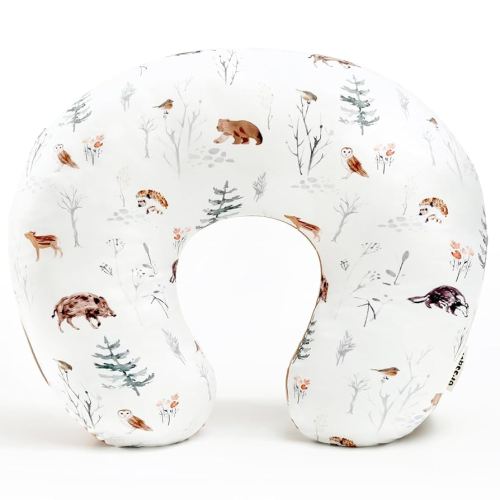 GRSSDER Nursing Pillow Cover Stretchy Minky Removable Nursing Covers for Breastfeeding Pillows, Ultra Soft Comfortable Slipcover for Boy and Girls, Jungle Animals