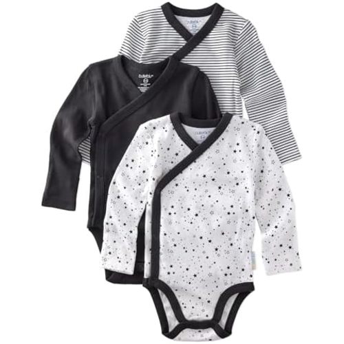 Baby Sterling 3-pack Kimono Bodysuits 100% Organic Cotton Side Snap for Baby Boys & Girls
