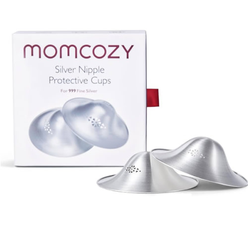 Momcozy 999 Silver Nursing Cups Original Perforated Breathable Design, 999 Silver Nipple Cover for Breastfeeding Essential, Silver Nipple Shield for Nursing Newborn, Metal Nipple Shields, Regular Size