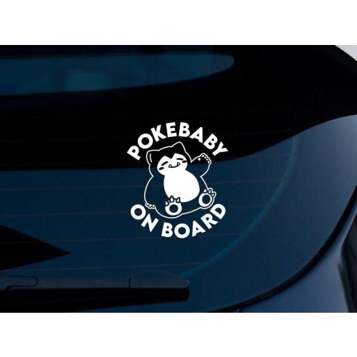 Pokemon Snorlax Baby on Board, Baby in Car, Kids in Car, Weatherproof Car Decal | Window Decal | Bumper Sticker