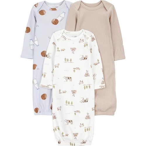 Simple Joys by Carter's unisex-baby 3-pack Neutral Cotton Sleeper Gown