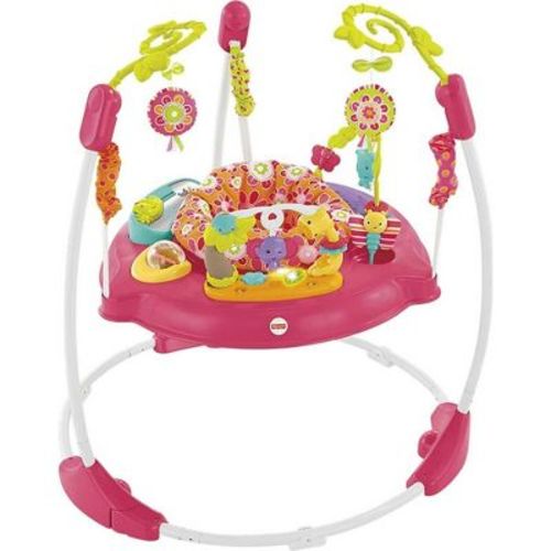 Fisher-price Jumperoo Baby Bouncer And Activity Center With Spinning Seat Plus Lights Music Sounds And Baby Toys, Pink