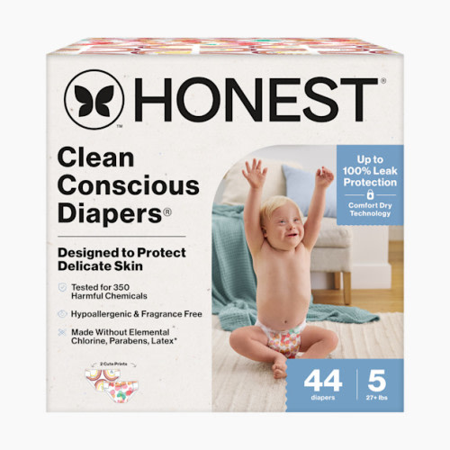 The Honest Company Clean Conscious Disposable Diapers - Wingin It + Catching Rainbows, Size 5, 44 Count