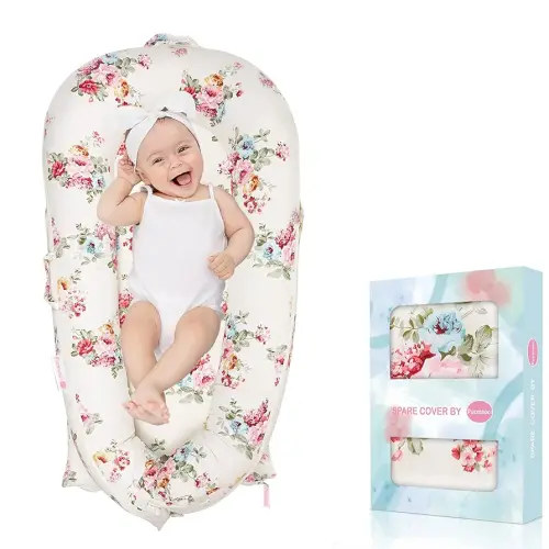 Baby Lounger Cover for Dockatot Deluxe + | 100% Cotton Hypoallergenic Newborn Premium Quality Spare Cover(Cover Only) (Rose)