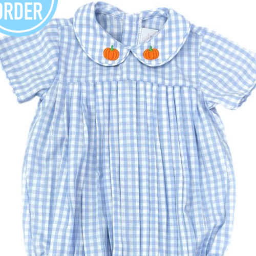 PRE-ORDER Finn Bubble - Smocked Pumpkin Collection | Posh Tots Children's Boutique