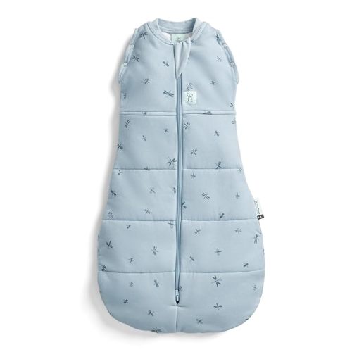 ergoPouch Cocoon Swaddle Sack 2.5 TOG - Baby Sleep Sack, Gentle Snug Fit Helps Calm Startle Reflex, Ideal for Arms In/Out Sleeping, Soft Breathable Fabric for Better Sleep (0-3 Months, Dragonflies)