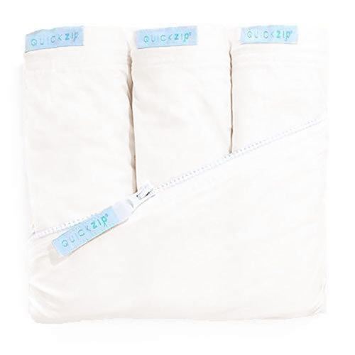 QuickZip Crib Sheet Set - Faster, Safer, Easier Baby Crib Sheets - Includes Ivory Wraparound Base & 3 Zip-On Crib Sheets – Ivory 100% Cotton - Fits All Standard Crib Mattresses
