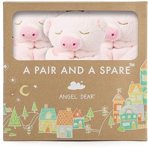 Angel Dear - Pink Piggy, Pair and A Spare Blankie Set