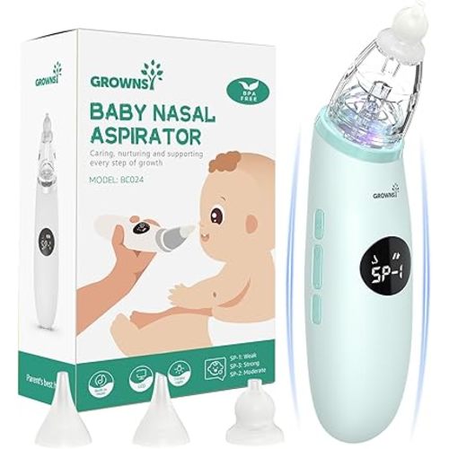 Baby Nasal Aspirator | Baby Nose Sucker | Baby Nose Cleaner, Automatic Booger Sucker for Baby, Rechargeable, with Pause & Music & Light Function(Green)
