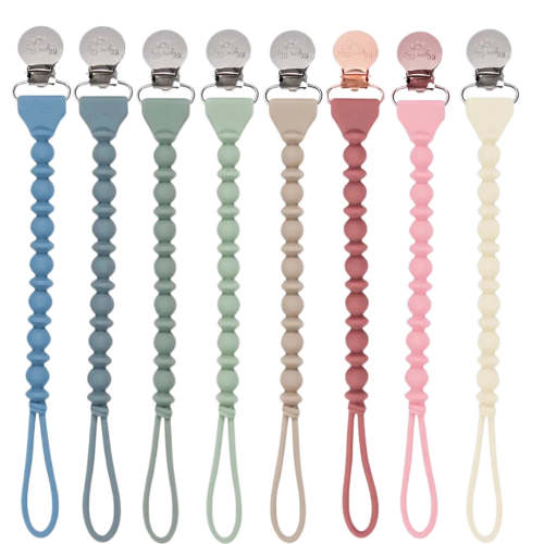 Silicone One-Piece Pacifier Clip - Buttercream