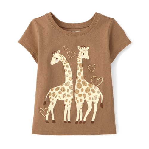 Baby And Toddler Girls Giraffe Graphic Tee - Yellow