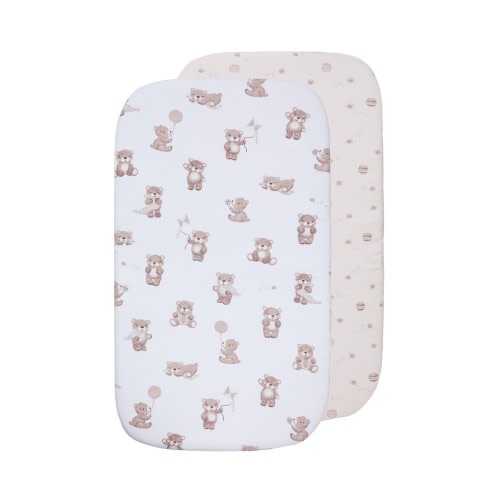 Living Textiles Bedside Sleeper Fitted Sheet 2 Pack Cuddly Bear